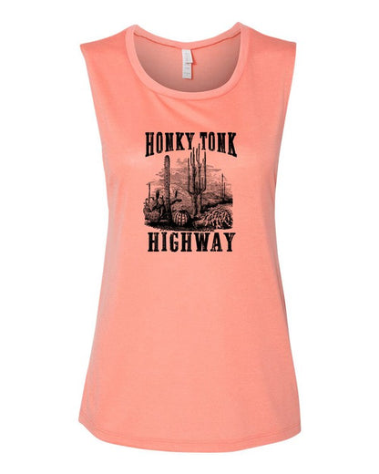 Honky Tonk Highway Print Muscle Tank