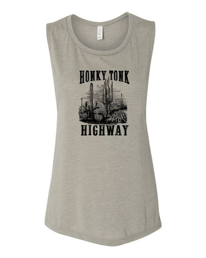 Honky Tonk Highway Print Muscle Tank