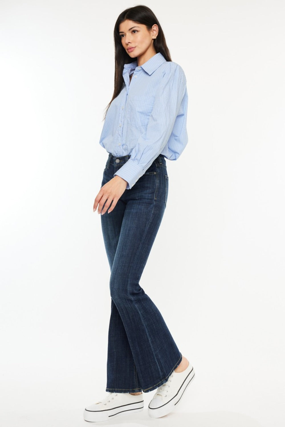 Kancan Full Size Mid Rise Flare Jeans