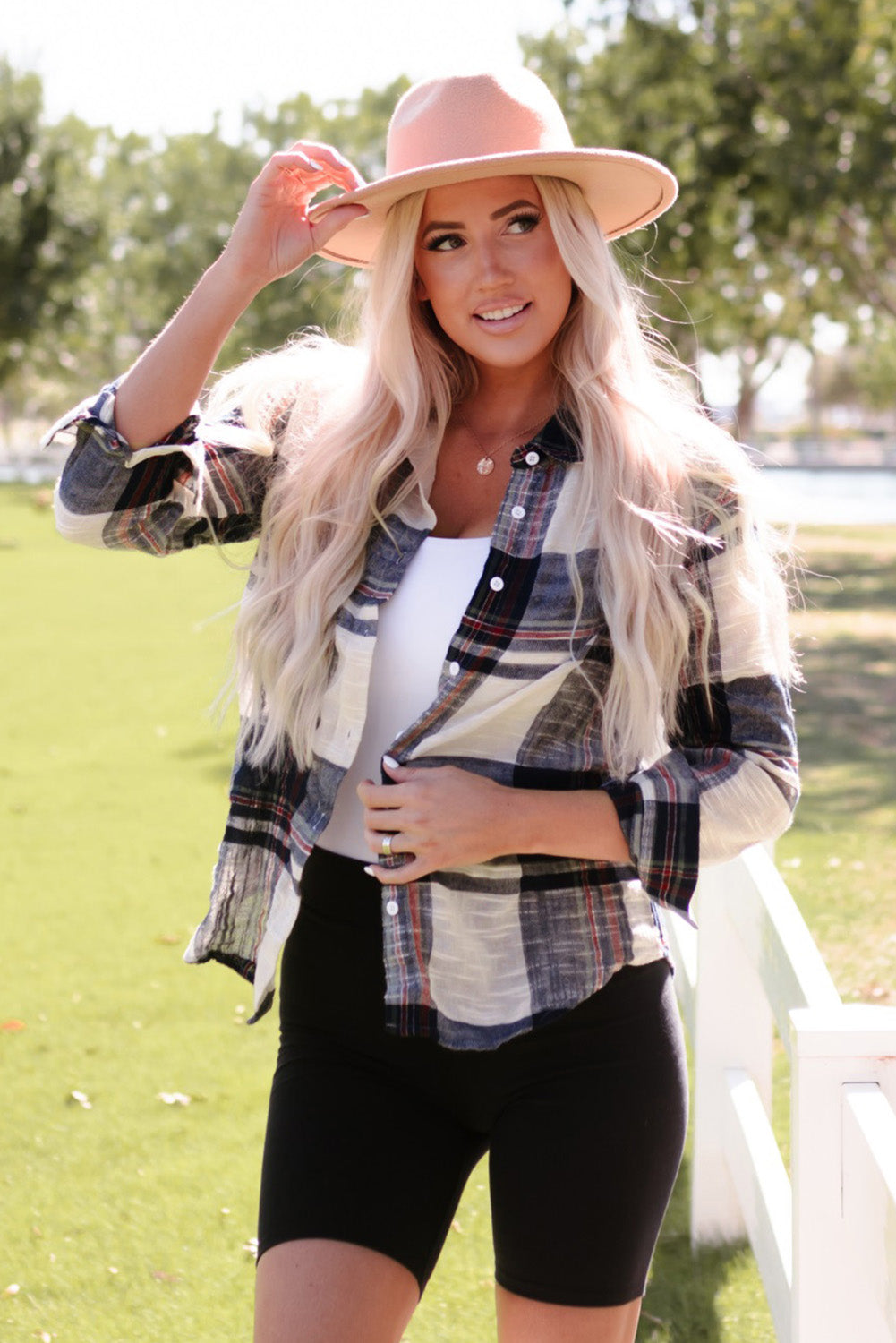 Plaid Button Up Long Sleeve Shirt