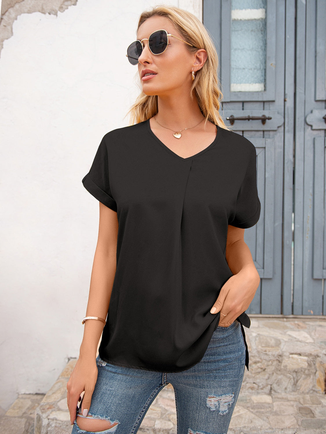 V-Neck Short Sleeve T-Shirt