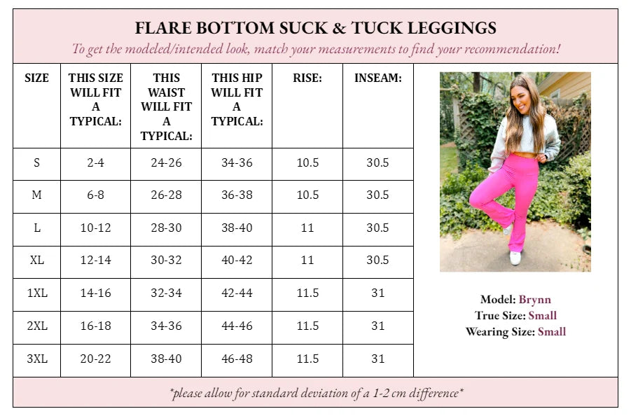 Fallon Flare Suck and Tuck Leggings in Two Colors