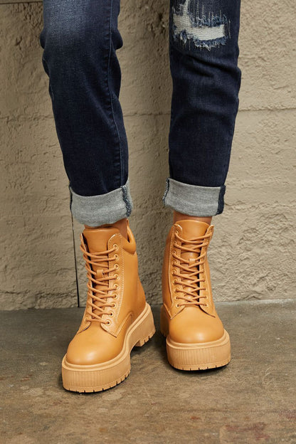 East Lion Corp Platform Combat Boots