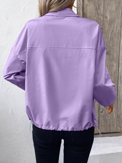 Pocketed Zip Up Long Sleeve Jacket