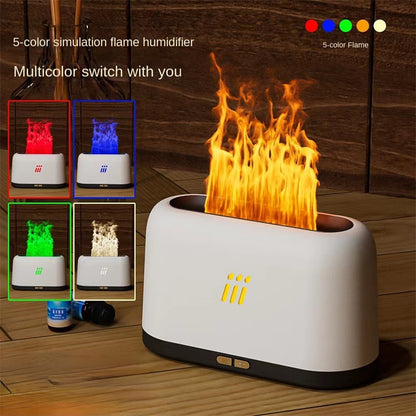 Flame Aroma Diffuser Air Humidifier Ultrasonic Cool Mist Maker Fogger Led Essential Oil Flame Lamp Difusor