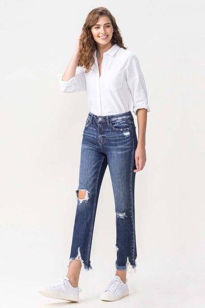 Lovervet Jackie Full Size High Rise Crop Straight Leg Jeans