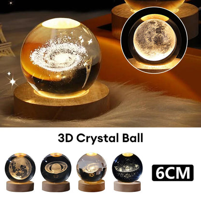 Luminous Starry Sky And Planets Moon Crystal