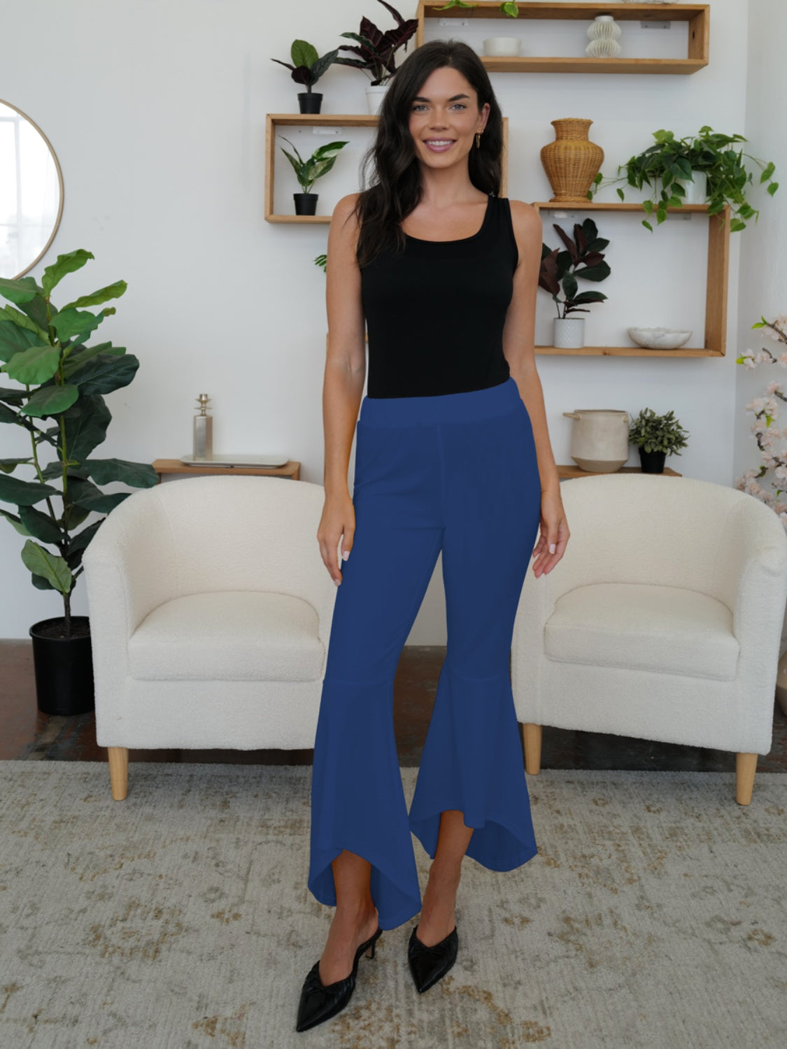 High-Low Bootcut Pants