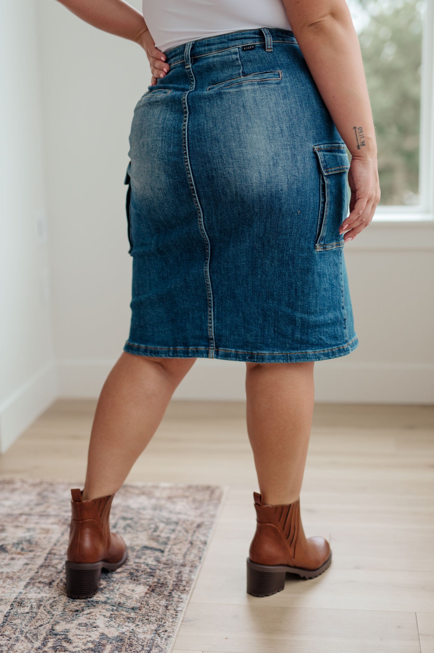 RISEN -Always Be There Cargo Denim Skirt