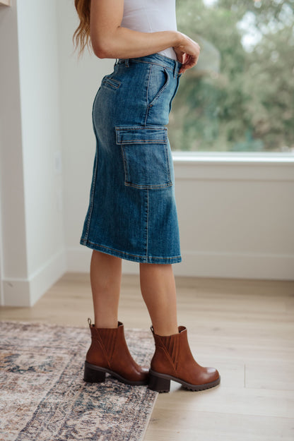 RISEN -Always Be There Cargo Denim Skirt