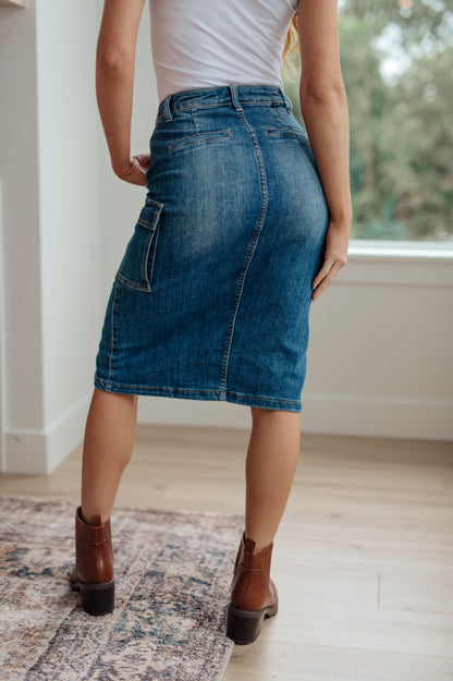 RISEN -Always Be There Cargo Denim Skirt