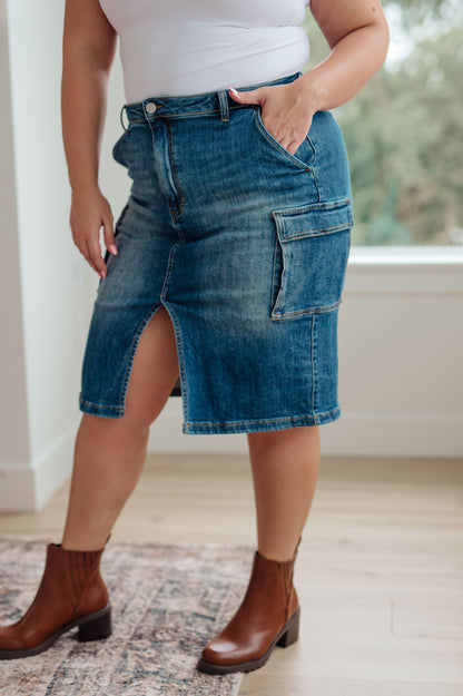 RISEN -Always Be There Cargo Denim Skirt