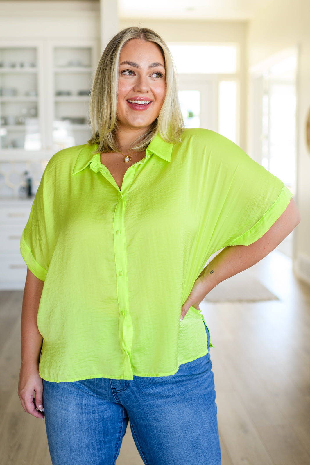 JODIFL - Bright Idea Button Down in Citrus