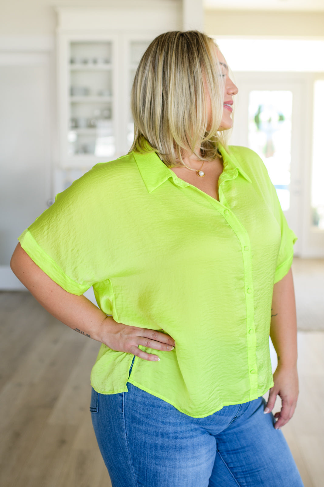 JODIFL - Bright Idea Button Down in Citrus