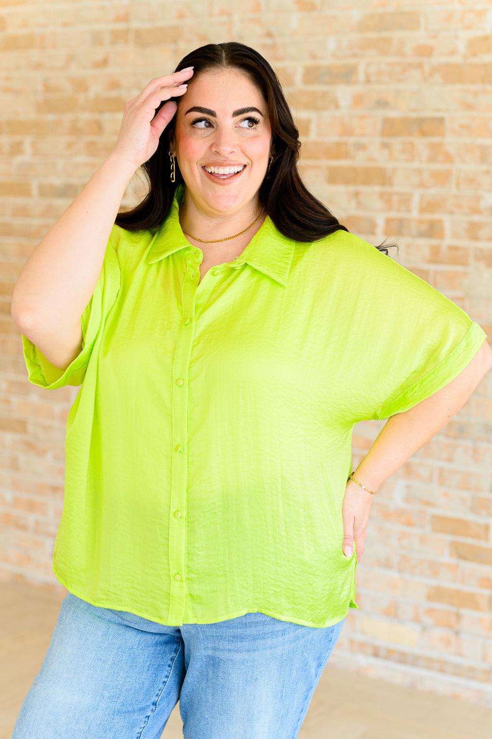 JODIFL - Bright Idea Button Down in Citrus