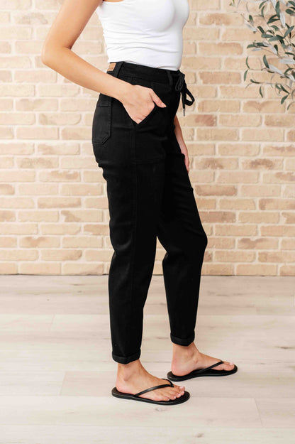 JUDY BLUE - Carmen Double Cuff Joggers in Black