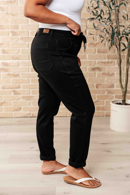 JUDY BLUE - Carmen Double Cuff Joggers in Black