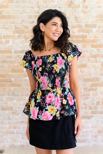 EMILY WONDER - Constantly Cute Floral Top in Black Multi