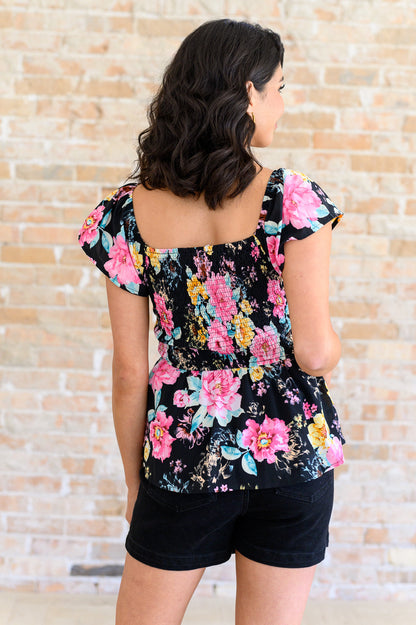 EMILY WONDER - Constantly Cute Floral Top in Black Multi