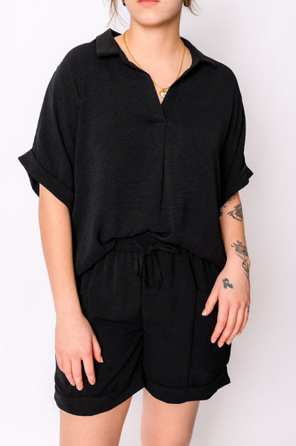 WHITE BIRCH - Because I Said So Dolman Sleeve Top in Black