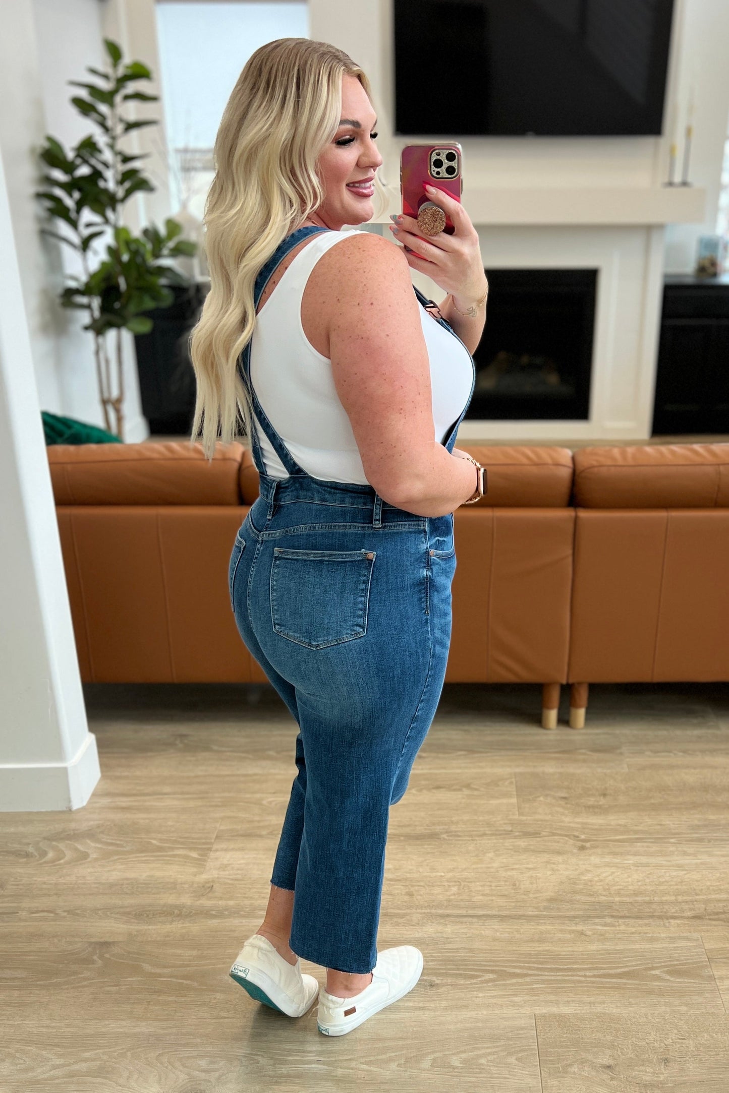 JUDY BLUE Crop Wide Leg Denim Overalls