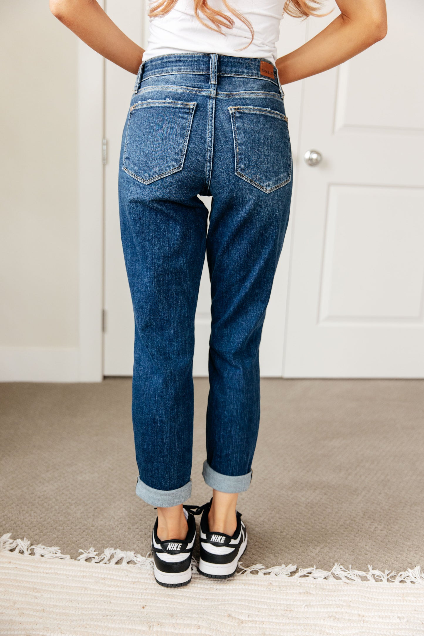 JUDY BLUE Midrise Cuffed Boyfriend Jeans