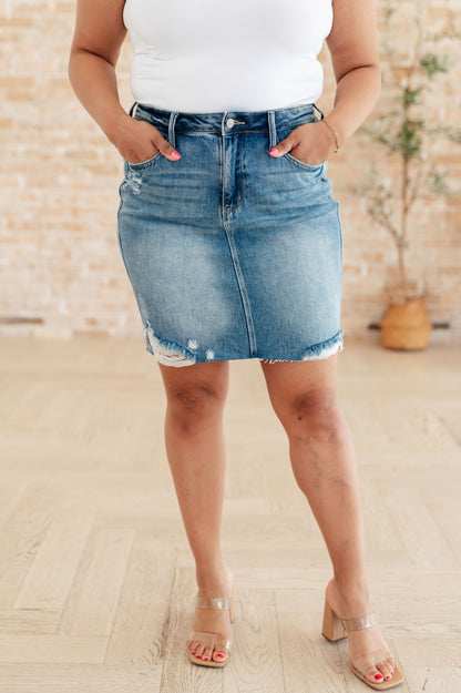 JUDY BLUE Rigid Magic Denim Skirt