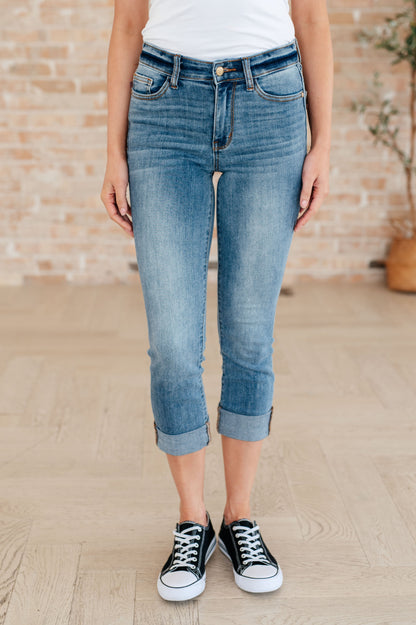 JUDY BLUE Cuffed Skinny Capri Jeans