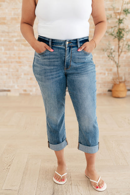 JUDY BLUE Cuffed Skinny Capri Jeans