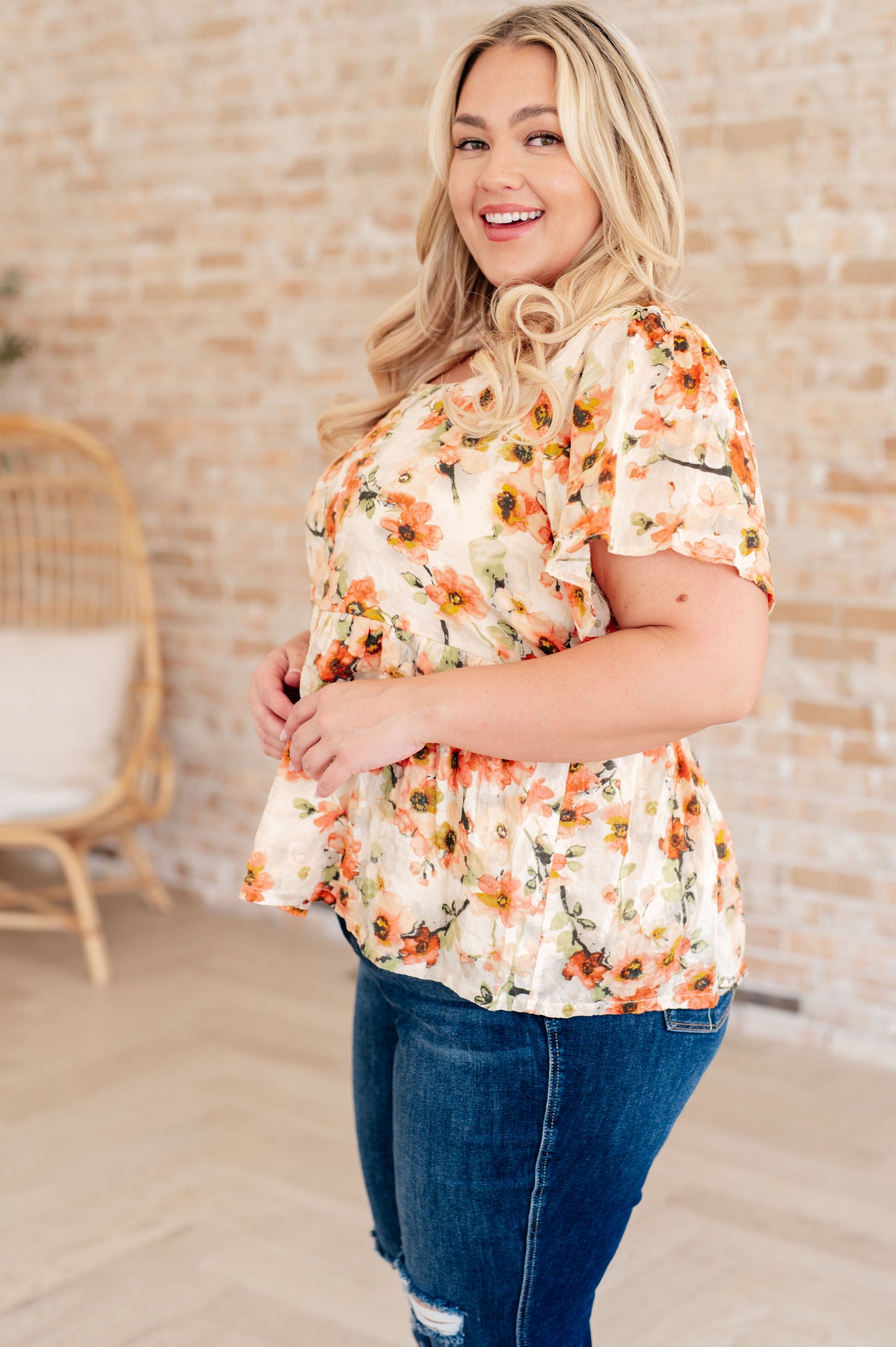 Magic Dance Square Neck Floral Blouse