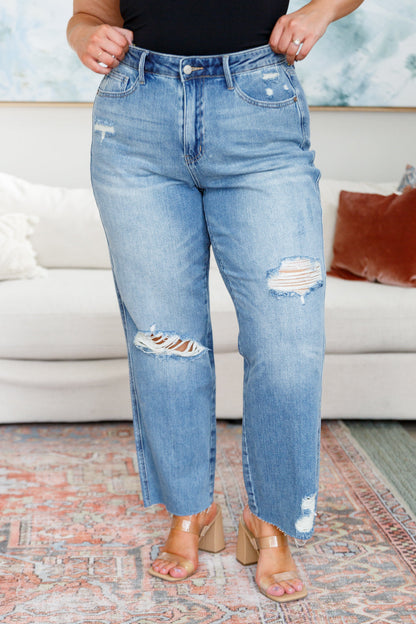 JUDY BLUE Rigid Magic Destroy Slim Straight Jeans