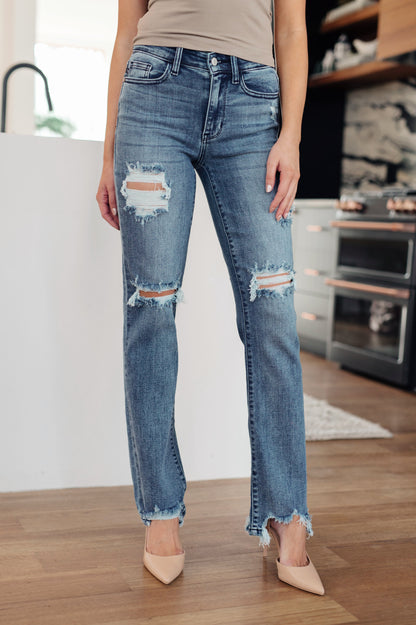 JUDY BLUE - O'Hara Destroyed Straight Jeans