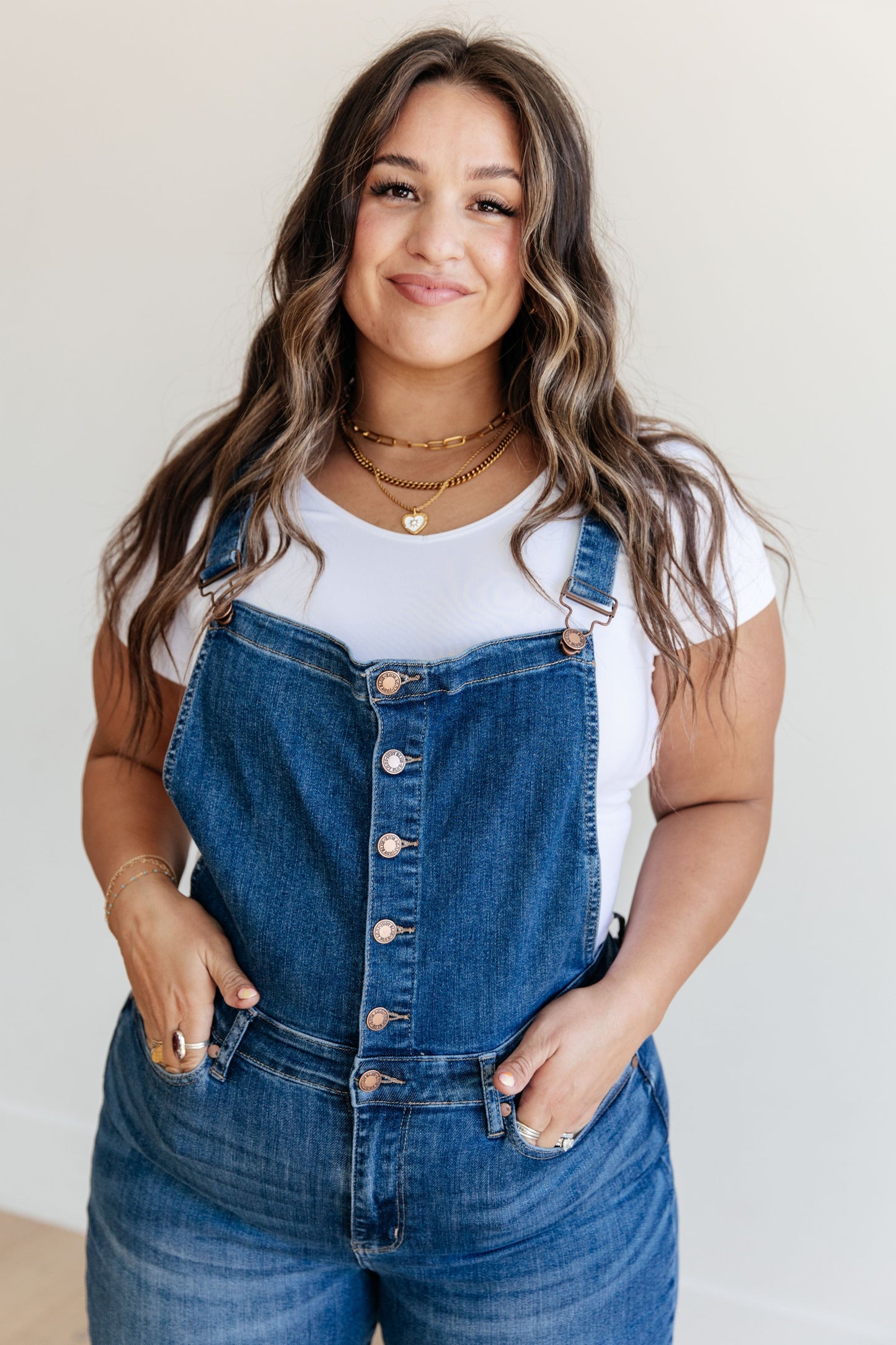 JUDY BLUE Crop Wide Leg Denim Overalls