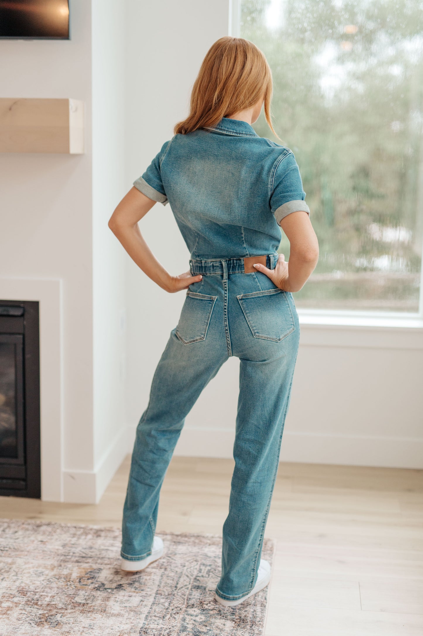 JUDY BLUE -  Short Sleeve Denim Jumpsuit