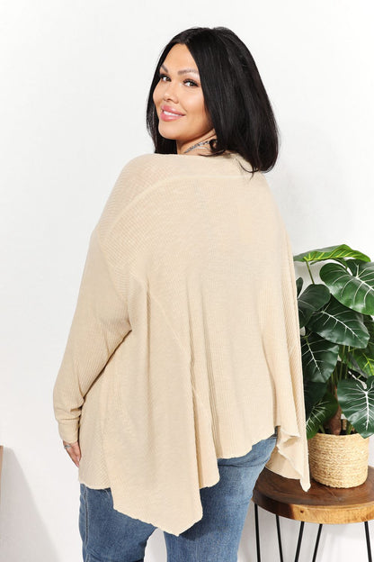 HEYSON Full Size Oversized Super Soft Ribbed Top