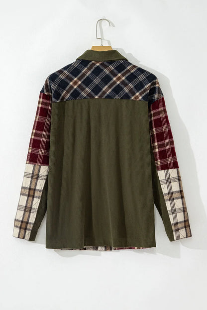 Plaid Button Up Long Sleeve Jacket