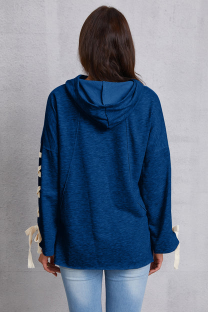 Tied Dropped Shoulder Hoodie