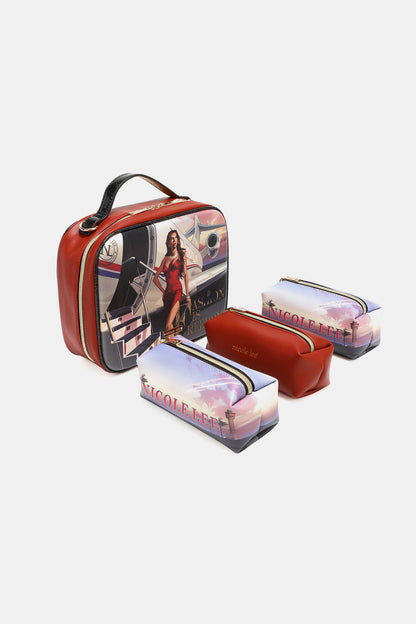 Nicole Lee USA Printed Handbag with Three Pouches